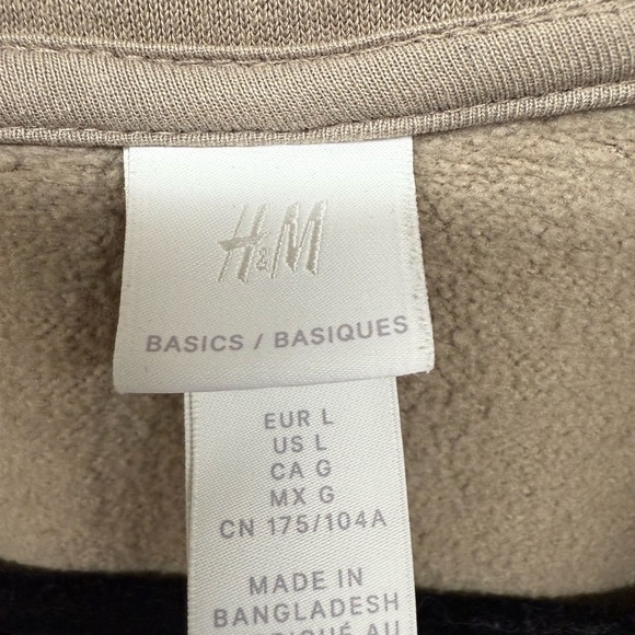 H&M oversized beige/tan quarter-zip pullover sweatshirt dress - Picture 5 of 6